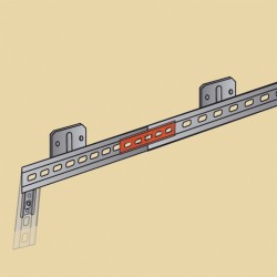 Raccord de rail porte garage coulissante en galva