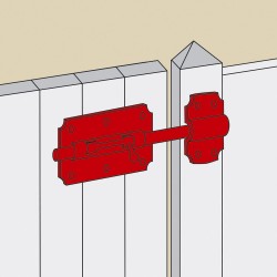 Verrou de box à visser avec gâche en inox