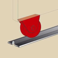 Roue gorge U support extérieur D16 mm