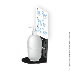 Support mural pour gel hydroalcoolique