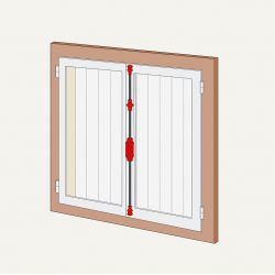 Crémone fonctionnelle + Bouton ovale