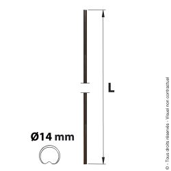 Tube rainuré en acier pour espagnolette