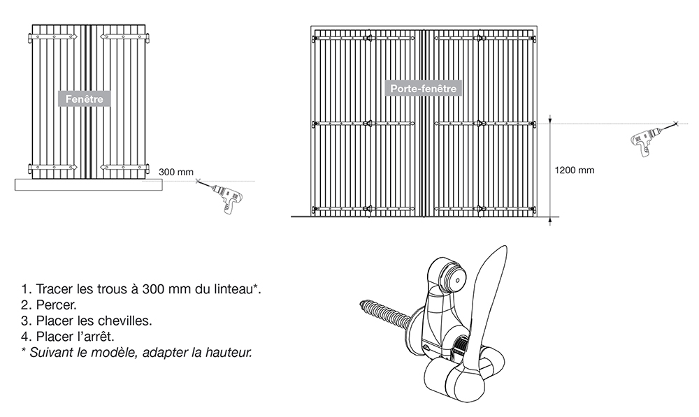 4 pièces butée de position de loquet de limite de fenêtre, porte